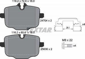 2470401 колодки дисковые задние!\ BMW 7 G11/G12 3.0-4.4/3.0D 15> 2470401 TEXTAR