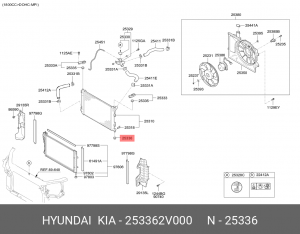 HYUNDAI SOLARIS (2010>)/ KIA RIO (2011>) НИЖНЯЯ 253362V000 HYUNDAI KIA