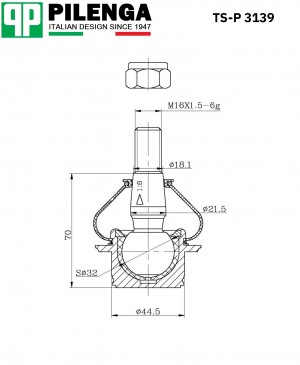Шаровая опора TRANSIT 115 л.с. TS-P3139 TSP3139 PILENGA
