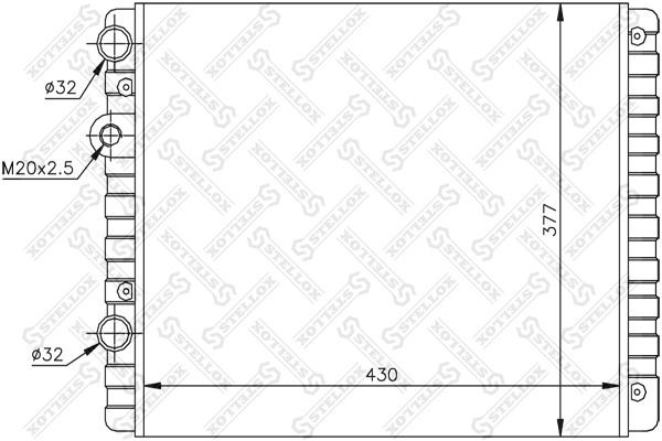 радиатор системы охлаждения!\ VW Polo, Seat Arosa 94> 10-25070-SX STELLOX