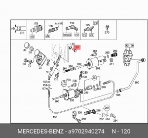 штифт крепления цилиндра A 970 294 02 74 MERCEDES BENZ