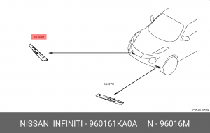 спойлер переднего бампера правый!\ Nissan 96016-1KA0A NISSAN