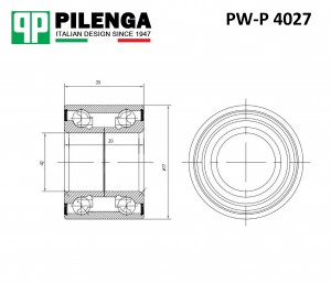 Подшипник ступицы задней RENAULT Duster 2011- PW-P4027 PW-P 4027 PILENGA