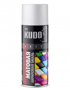 Краска белая матовая аэрозоль 520мл акриловая KUDO KU-A9003M KUDO