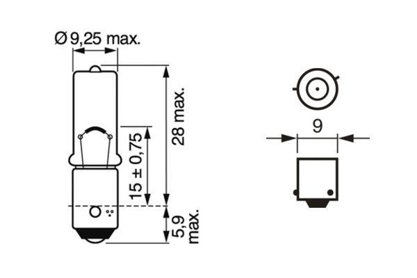 ЛАМПА 12V 6W H6W PURE LIGHT БЛИСТЕР 2 ШТ 1987301035 BOSCH