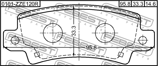 Колодки тормозные дисковые задние 0101-ZZE120R FEBEST