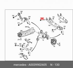 БОЛТ 0039902605 A 003 990 26 05 MERCEDES BENZ