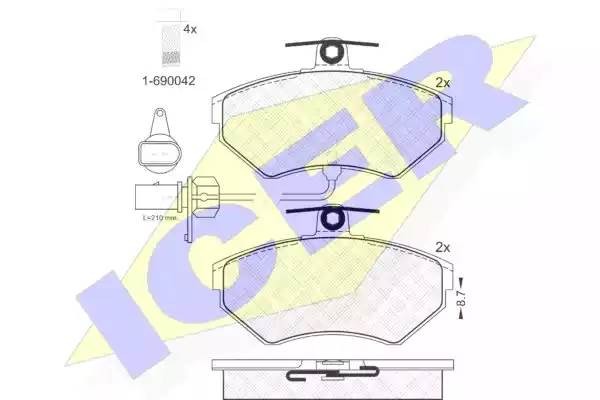 181157-203 колодки дисковые передние !\ Audi A4, VW Passat 1.6-1.9TDi 96> 181157203 ICER