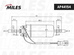 Насос топливный HYUNDAI SANTA FE I (SM) 2.0 CRDi/ 3bar (BOSCH 0580464084) AP4415 AP44154 MILES