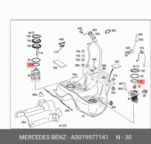 кольцо уплотнительное насоса топливного!\ MB W221 A 001 997 71 41 MERCEDES BENZ