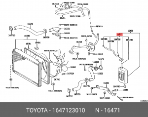 крышка пластиковая расширительного бочка радиатора!\ Lexus ES, Toyota Corolla 01 16471-23010 TOYOTA