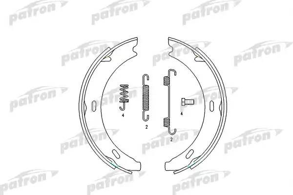 Колодки тормозные MERCEDES A (W168) (97-04) задние барабанные (4шт.) PATRON PSP196 PATRON