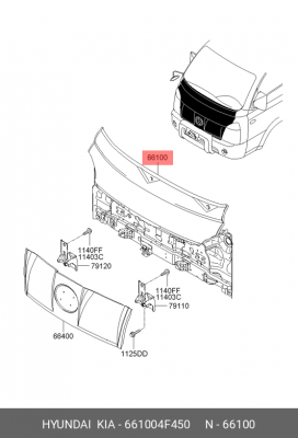 Панель кабины передняя Hyundai Porter 2 661004F450 HYUNDAI