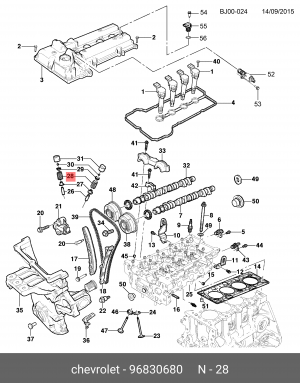 ПРУЖИНА, КЛАПАНА 96830680 GENERAL MOTORS