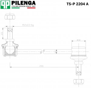 Стойка стабилизатора передняя TRANSIT, MURANO, QASHQAI TS-P2204A TSP2204A PILENGA
