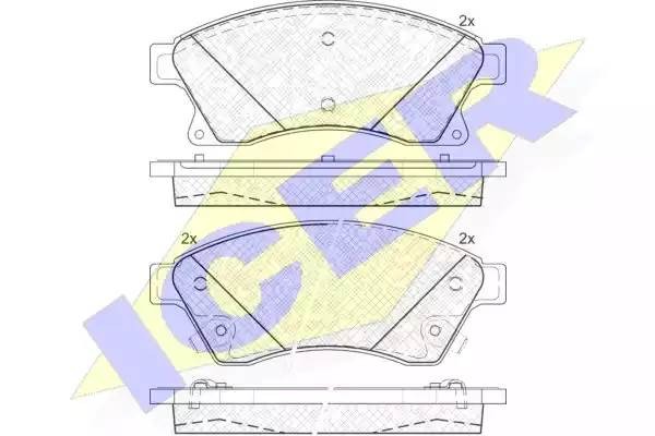 181942 колодки дисковые передние!\ Opel Astra, Chevrolet Cruze 1.4-2.0 09> 181942 ICER