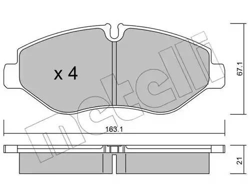 колодки дисковые передние!\ Iveco Daily 29/35/40/45/50/60/65 06> 2206711 METELLI