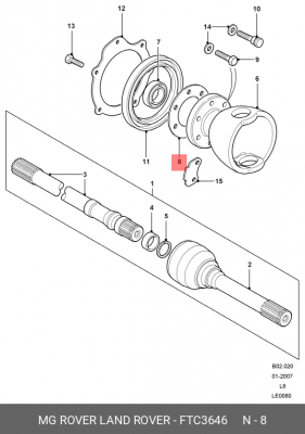 ПРОКЛАДКАGASKET FTC3646 LAND ROVER