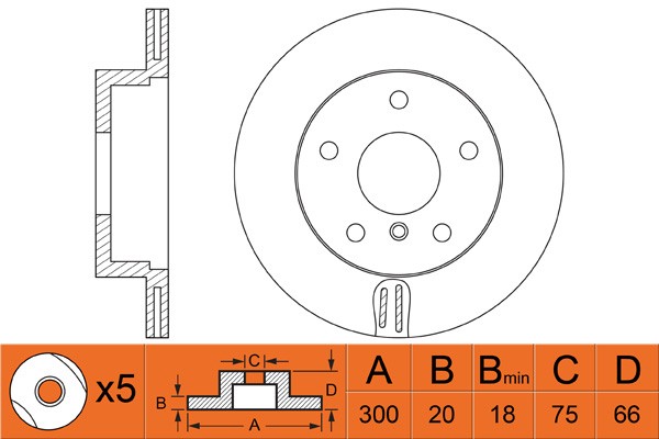 Диск тормозной BMW 1 (E81,E87,F20),3 (E90,F30) задний (1шт.) NIBK RN1306 NIBK