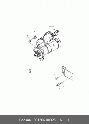 301206-00025 Реле стартера 301206-00010, 301206-00011 301206-00025 DOOSAN