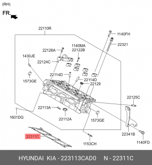 Прокладка головки блока HYUNDAI ix55 (07-) правая (M) OE 223113CAD0 HYUNDAI KIA