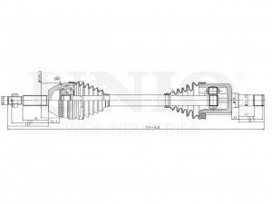 Привод в сборе передний левый CVJ-10128 UNIO