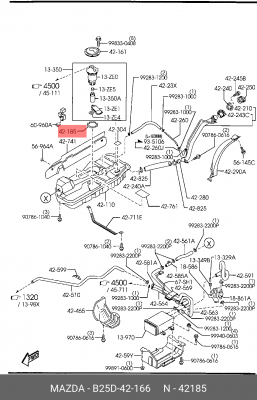 Прокладка MAZDA насоса топливного OE B25D-42-166 MAZDA