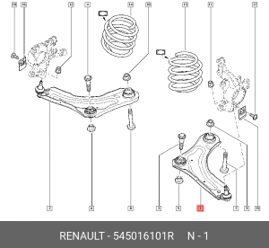 рычаг подвески! FA LWR LH\ Renault Megane III/Scenic 545016101R RENAULT
