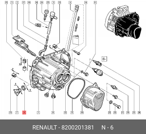 Уплотнительное кольцо пробки поддона МКПП RENAULT Logan/LADA Largus RENAULT 8200 8200201381 RENAULT
