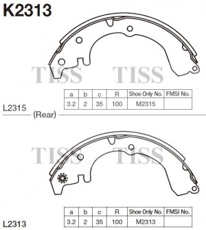 Колодки тормозные барабанные K2313 K2313 MK KASHIYAMA