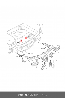 БОЛТ ДЛЯ ФЛАНЦЕВЫХ СОЕДИНЕНИЙ (КОМБИНИРОВАННЫЙ) N91256801 N 912 568 01 VAG