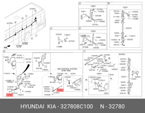 Трос останова двигателя AERO 327808C100 HYUNDAI KIA