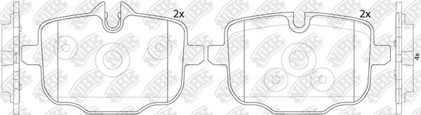 Колодки тормозные BMW 5 (F10,F18),6 (F12) задние (4шт.) NIBK PN0547 NIBK