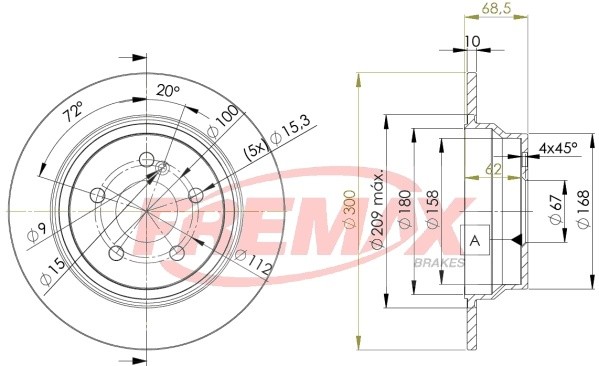 диск тормозной задний!\ MB W211 2.0-3.2CDi 03> BD0413 FREMAX