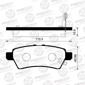 Колодки тормозные дисковые Avantech задние (противоскрипная пластина в компл.) AV1082 AVANTECH