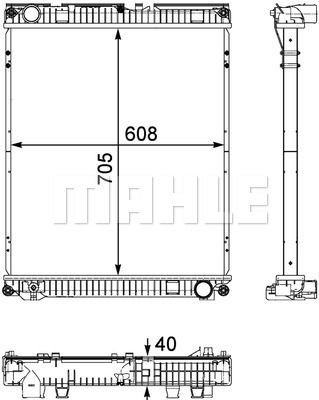 Радиатор охлаждения 705*608*40 MAN TGL/TGM CR 784 000P MAHLE KNECHT