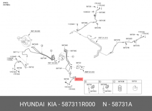 ШЛАНГ ТОРМОЗНОЙ СИСТЕМЫ 58731-1R000 587311R000 HYUNDAI KIA