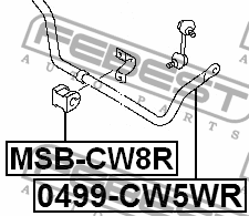 Втулка стабилизатора задняя MITSUBISHI OUTLANDER CW# 2006-2012 (20мм) MSB-CW8R MSB-CW8R FEBEST