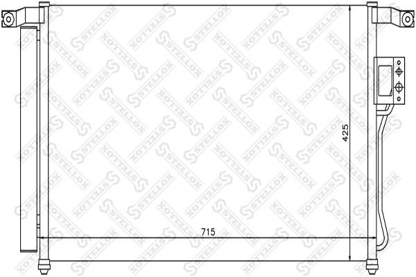 радиатор конд.\ Hyundai Santa Fe 2.2 CRDi/2.7 06> 10-45203-SX STELLOX