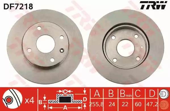 Диск тормозной CHEVROLET Lacetti (04-) (1.4/1.6/1.8) передний (1шт.) TRW DF7218 TRW