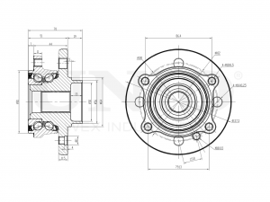 Ступица передняя (с ABS) HUB-20235 UNIO