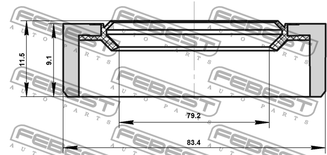 Сальник ступицы передний TOYOTA HILUX 2004-, 2015- 95CDY-81830912X 95CDY-81830912X FEBEST