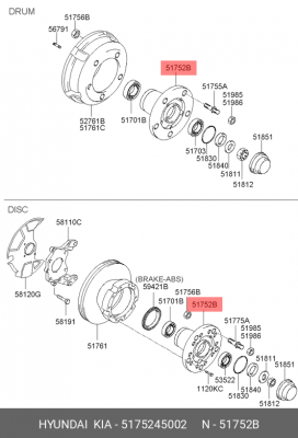 Ступица HYUNDAI HD65 колеса переднего С/О OE 5175245002 HYUNDAI KIA