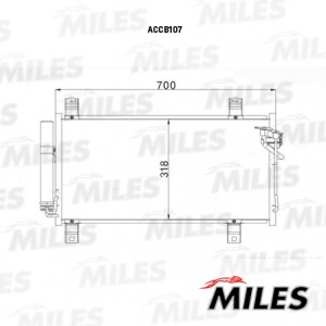 Радиатор кондиционера (паяный) MAZDA 6 1.8/2.0/2.2/2.5 07- ACCB107 ACCB107 MILES