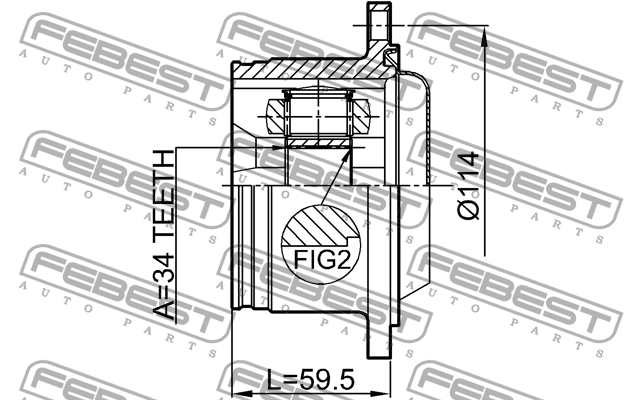 ШРУС внутренний к-кт! 34x114\ Audi A4 95-01 2311-829 FEBEST