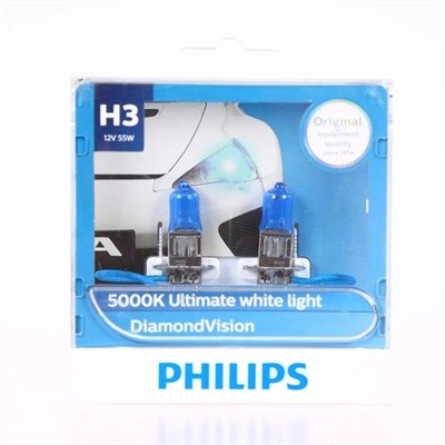 Лампа 12V H3 55W PK22s 5000K бокс (2шт.) Diamond Vision PHILIPS 12336DVS2 PHILIPS