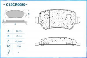 Тормозные колодки задние Low Metallic C12CR0050 C12CR0050 CWORKS