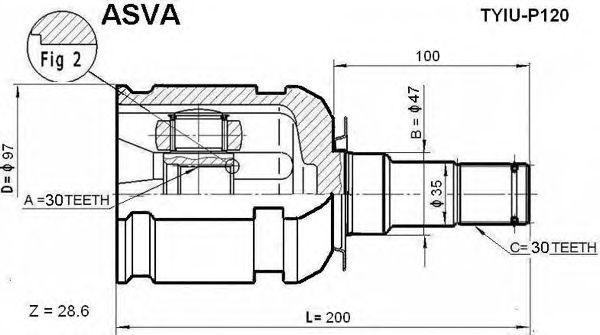 ШРУС ВНУТРЕННИЙ 30x47x30 [12] TYIUP120 TYIU-P120 ASVA