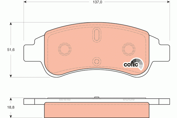 Колодки тормозные PEUGEOT Partner, 207, 307, 1007 CITROEN C4, Berlingo передние  GDB1563 TRW