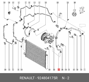 Трубка кондиционера RENAULT Kaptur (16-) OE 924804175R RENAULT